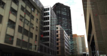 Poster - Code fading in shifting focus with white car crossing street flickering highlights visualizing data