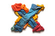 © Michael - Letter x made of colorful clothes and jeans, symbolizing fashion, style, and individuality