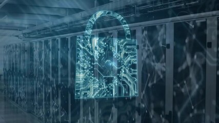 Poster - Padlock materializing triggers nodes drifting and circuit forming to secure data center servers