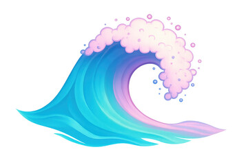 Poster - Ocean wave curling, foaming, crashing against transparent backdrop, embodying maritime energy and summer vibrancy