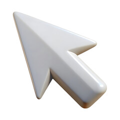 Poster - Glossy white 3d computer mouse cursor arrow isolated on a black background