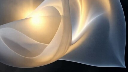 Poster - Abstract Serenity: A tranquil composition of flowing, translucent fabric, illuminated by soft light, evokes a sense of elegance and modern minimalism. The interplay of light and shadow.