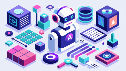 Wall Mural - colorful music and technology vector icons for web and mobile communication