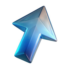 Poster - Glossy blue cursor arrow isolated on transparent background
