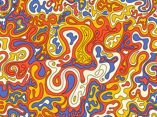 Fototapete - Vector illustration. Liquid flat style background. Trendy graphic design elements for web banner, horizontal template. Chemical concept of bacteria and cells. Curly shapes and lines. Digital art