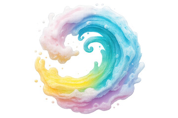 Poster - Colorful foam swirling and splashing, creating a vibrant and dynamic abstract design with transparent background