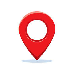Poster - Bright Red Location Pin Pointer Icon For Maps Destination Navigation Application Web Design User Interface Symbol Sign