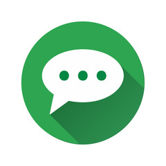 Poster - Green Communication Icon with White Speech Bubble and Three Green Dots