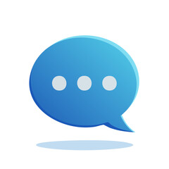 Poster - Blue Speech Bubble with Ellipsis Points for Messaging Notifications and Web Design