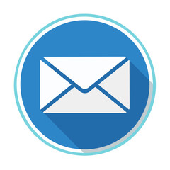 Poster - Blue Circle Email Symbol Icon with Shadow for Online Communication and Digital Messaging