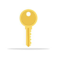 Poster - Golden key on black background Security and access concept with modern flat design for opening doors and protection