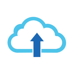 Poster - Cloud Computing Upload Vector Icon Illustrating Data Transfer to Secure Online Storage