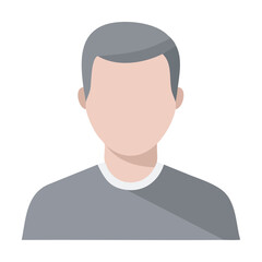 Poster - Person avatar with gray hair and grey shirt in vector illustration format perfect for profile placeholders or generic employee representation