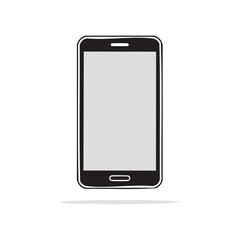 Poster - Smartphone illustration with blank screen for content placement Minimalist mobile phone design on black background, mockup, template, advertisement