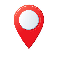 Poster - Bright Red Map Marker Pin Illustration for Location Finding and Direction Concepts