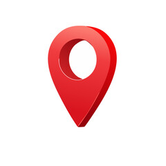 Poster - Red Location Pin Icon Graphic Design Element 3D Style on Black Background for Maps and Navigation Apps Marking Destinations