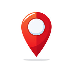 Poster - Red map pointer icon for navigation on black background location marker for GPS mobile app with shadow