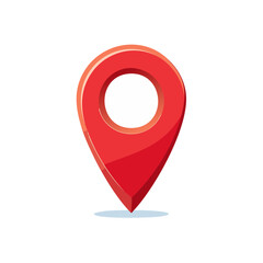 Poster - Red Location Pointer Illustration Indicating Navigation and Map Search with Clipping Path on Isolated Background