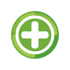 Poster - Positive Green Addition Symbol Inside Circle Shape on Black Background