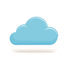 Poster - Isolated Light Blue Cloud Illustration Floating in the Air With Shadow