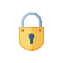 Poster - Closed Yellow Padlock with Keyhole on Black Background Symbolizes Security and Protection