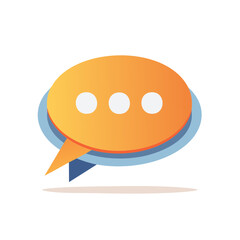 Aufkleber - Vibrant speech bubble graphic for communication platforms with three white dots to signify typing process. Gradient color and modern style.