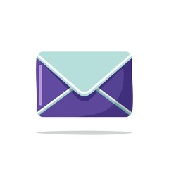 Poster - Stylized Purple Envelope with Teal Top and Shadow Illustration for Message Delivery