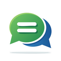 Poster - Chat bubble with equal sign communication concept, discussion and agreement