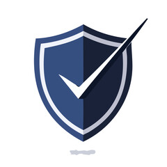 Poster - Shield with a Check Mark Represents Security and Protection Assurance Trust Approval Icon Vector Illustration on black background