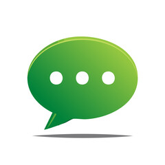 Poster - Vibrant Green Speech Bubble with Three Dots Symbolizing Chatting Communication
