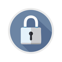 Aufkleber - secure padlock flat vector icon for privacy and safety in a circle design for internet security and 