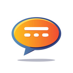 Poster - chat bubble vector illustration: orange and blue speech balloon with text indicators for communicati