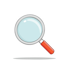Poster - Magnifying Glass with Red Handle for Investigation and Research on Black Background