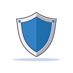 Poster - Security shield emblem on black background protection safety defense graphic concept illustration isolated vector for online game app or medieval design element