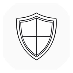 Poster - Shield Icon Vector Illustration Line Art for Protection and Security Concepts