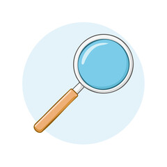 Poster - Cartoon Magnifying Glass with Light Blue Background Illustration