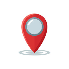 Poster - Red map pointer icon illustration marking a location for navigation or travel destination and precise geolocation with black background