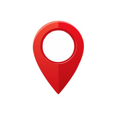 Poster - Red Location Pin Pointing the Spot Flat Icon Design Element Isolated on Black Background