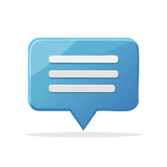 Fototapete - Blue speech bubble message communication icon for texting dialog vector illustration