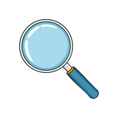 Poster - Cartoon Illustration of a Magnifying Glass Against a Black Background