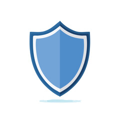 Poster - Simple blue shield icon symbolizing protection and security on black background  isolated for use in design projects