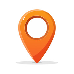 Poster - Orange Location Pointer Illustration Indicating Destination or Navigation on Map Online Search Tool and Precise Position Icon Isolated on Black