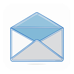 Poster - Open Envelope Illustration with Blue and Gray Scheme for Digital Communication