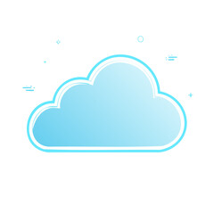 Poster - Stylized Cloud Floating in Starry Night Sky Light Blue Gradient Weather Icon Design Graphic Element Isolated
