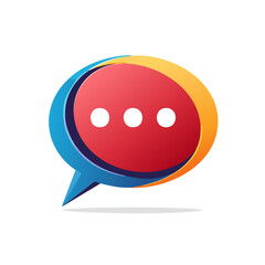 Poster - colorful speech bubble with three dots for messaging and communication interface