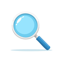 Poster - Magnifying Glass Illustration for Search or Discovery Concepts. Blue Magnifier Tool for Zooming or Examination in an Isolated View