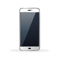 Poster - Mobile device illustration showcasing a modern smartphone with blank screen on a black background Communication technology