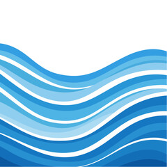 Poster - Abstract Blue Water Waves Illustration Background for Nautical or Marine Themes