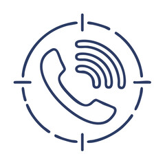 Poster - Focus on Communications Target Cell Phone Call Connection Signal Illustration