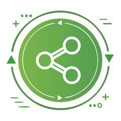 Poster - Communication connectivity sharing icon graphic illustration social connections networking data transfer green theme black background